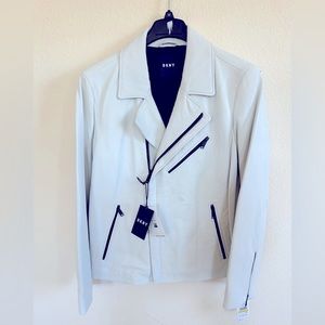 New DKNY genuine leather men’s jacket, size medium.